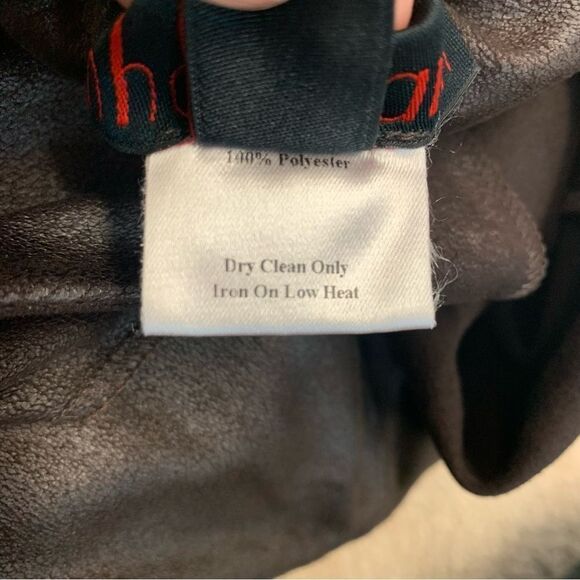 Nha Khanh brown faux suede asymmetrical draped peplum top Sz 10 sleeveless - Picture 12 of 16